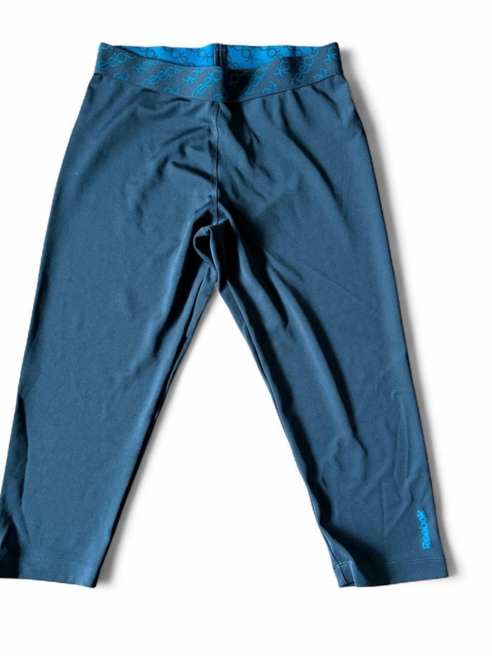 Reebok blue & grey teal activewear leggings Size S